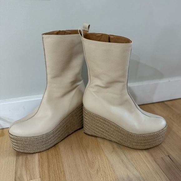 Free People Paloma Barcelo Lennon Platform Espadrille Boots - Ivory - Size 5.5 - Picture 10 of 14